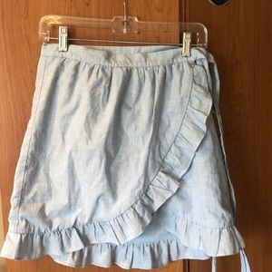 Madewell Meadow Ruffle Chambray Skirt